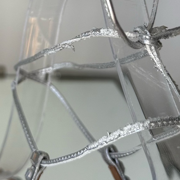 AQUAZZURA Rock Chic 105 Crystal-embellished Leather Sandals Silver $1,250 38.5 - Picture 15 of 16